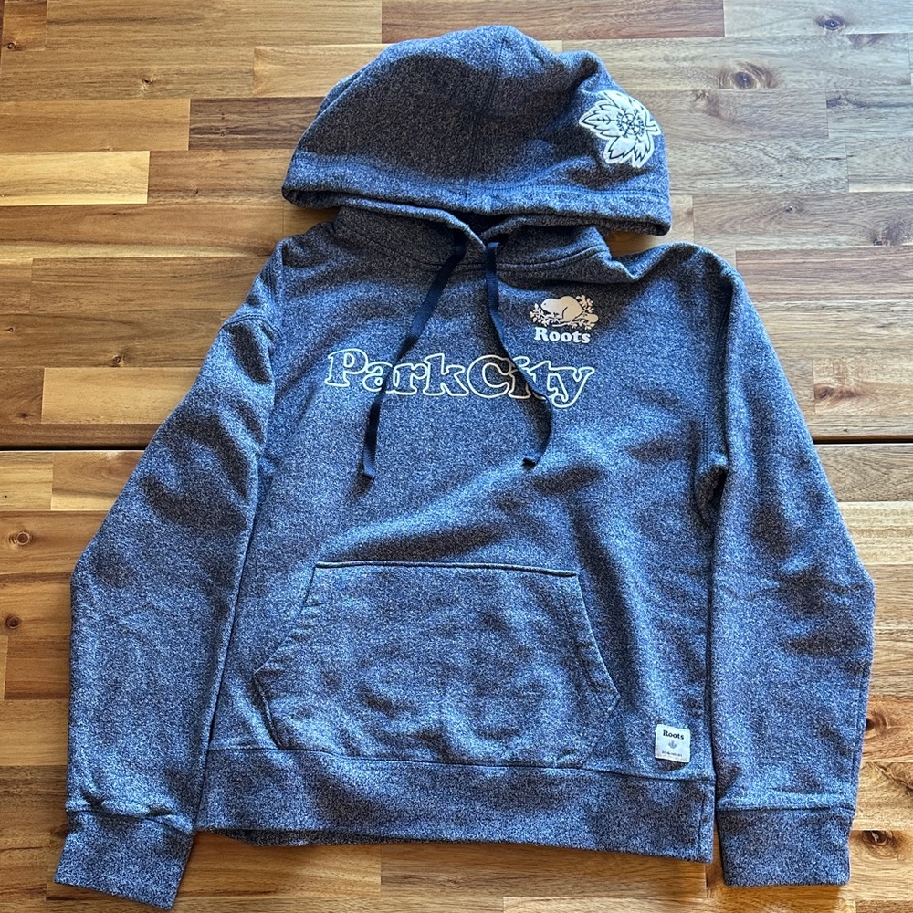 Roots Park City Blue Marl Hoodie Adult Small